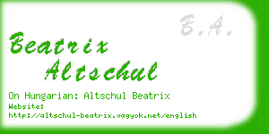 beatrix altschul business card